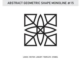 Lineart Monoline Abstract Geometric Shape Tile Design Free vector