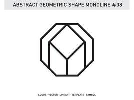 Geometric Monoline Shape Tile Design Abstract Decorative Vector Free