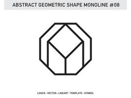 vector decorativo abstracto de diseño de azulejo de forma monolínea geométrica gratis