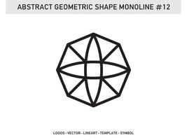 Monoline Lineart Geometric Abstract Shape Pattern Seamless Free vector