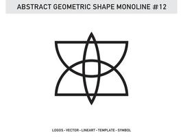 Geometric Lineart Monoline Shape Tile Design Abstract Free vector