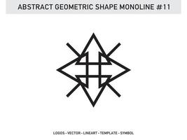 diseño de mosaico de forma geométrica abstracta monoline lineart gratis vector