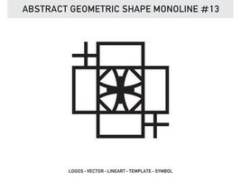 Monoline Lineart Geometric Abstract Shape Pattern Seamless Free vector