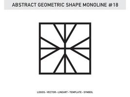 Modern Monoline Gemetric Shape Lineart Tile Design vector