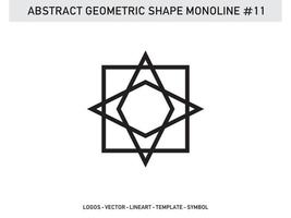 patrón de diseño de mosaico geométrico monoline de lineart abstracto sin costuras vector