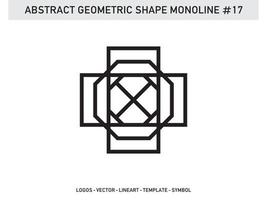 Modern Monoline Gemetric Shape Lineart Tile Design vector