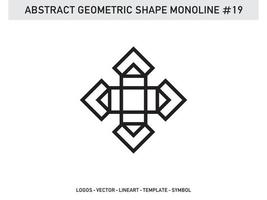 Geometric Monoline Shape Lineart Tile Design Abstract Pattern Free vector