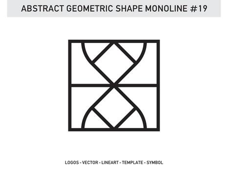 Geometric Monoline Shape Lineart Tile Design Abstract Pattern Free vector