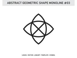 Tile Design Abstract Geometric Shape Monoline Vector Free