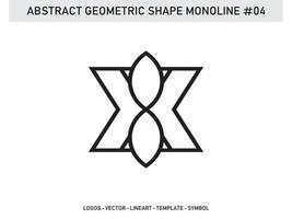 Tile Design Abstract Geometric Shape Monoline Vector Free