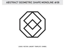 Geometric Monoline Shape Tile Design Abstract Decorative Vector Free