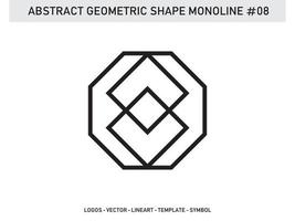 Geometric Monoline Shape Tile Design Abstract Decorative Vector Free