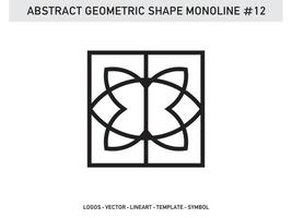 patrón de diseño de mosaico geométrico monoline de lineart abstracto sin costuras vector