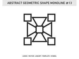 Abstract Lineart Monoline Geometric Tile Design Pattern Seamless vector