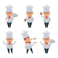 design chef with various poses vector