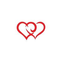 Heart logo design vector, valentine da and marriage card design vector