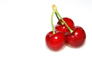 three red cherries photo