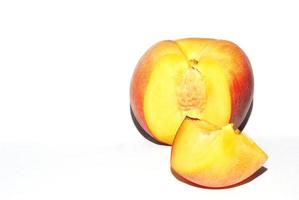 nectarine with white background photo