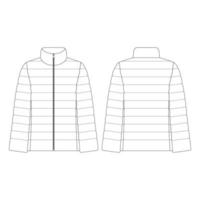 plantilla mujer abajo chaqueta vector ilustración diseño plano contorno ropa colección prendas de vestir exteriores