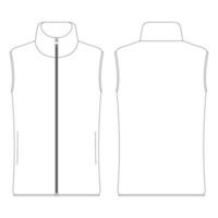 plantilla mujer vellón escote pico ilustración vectorial diseño plano esquema ropa colección prendas de vestir exteriores vector