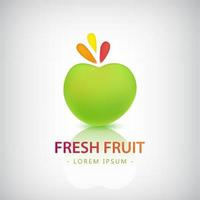 Vector organic food logo, fresh fruit