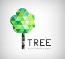 vector modern crystal tree logo, eco organic icon