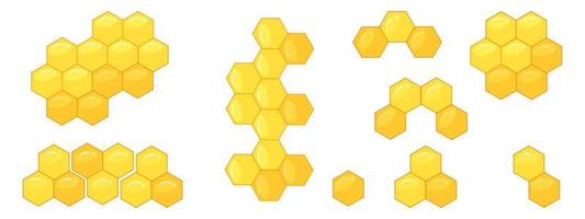 panal de abeja, un conjunto de patrones de hexágonos. vector