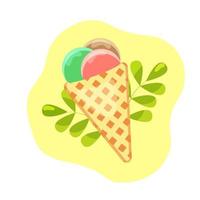 ilustración vectorial de cono de helado vector