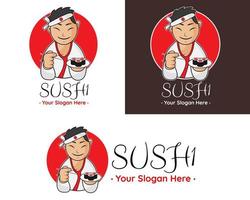 diseño de ilustración vectorial de plantilla de logotipo de sushi para su negocio o empresa vector