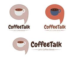 diseño de vector de ilustración de plantilla de logotipo de charla de café para su negocio o empresa