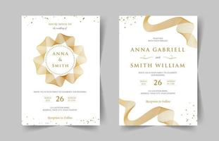 Elegant minimalist wedding invitation template vector