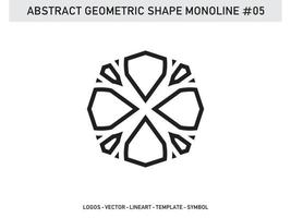 diseño de azulejo de forma abstracta geométrica monoline vector