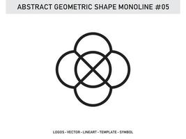 diseño de azulejo de forma abstracta geométrica monoline vector