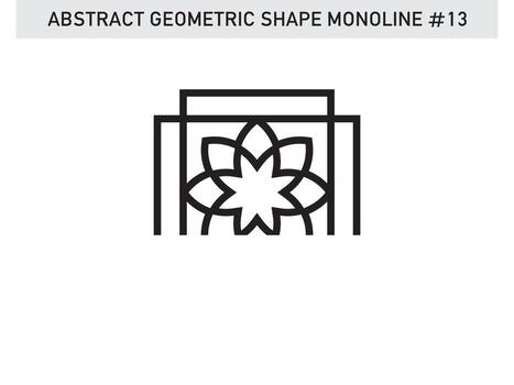 Abstract Lineart Monoline Geometric Tile Design Pattern Seamless vector
