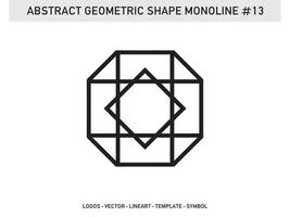 Geometric Lineart Monoline Shape Tile Design Abstract Free vector