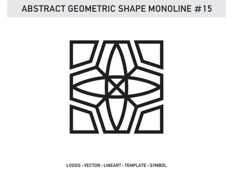 Abstract Lineart Monoline Geometric Tile Design Pattern Seamless vector