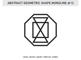 Lineart Monoline Abstract Geometric Shape Tile Design Free vector