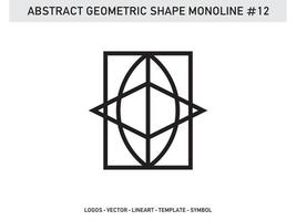 Lineart Monoline Abstract Geometric Shape Tile Design Free vector