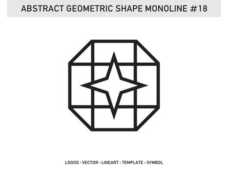 Geometric Monoline Shape Lineart Tile Design Abstract Pattern Free vector