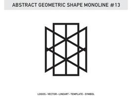 Geometric Lineart Monoline Shape Tile Design Abstract Free vector