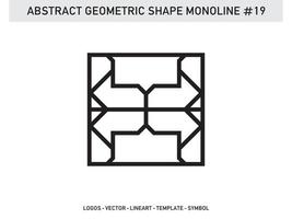 Geometric Monoline Shape Lineart Tile Design Abstract Pattern Free vector