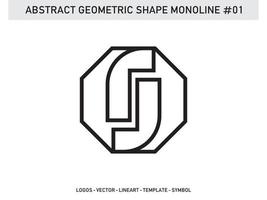 Abstract Geometric Shape Monoline Tile Design Pattern Seamless Pro Free vector