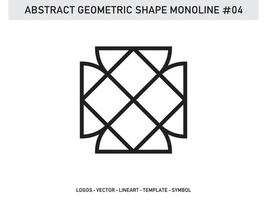 Tile Design Abstract Geometric Shape Monoline Vector Free