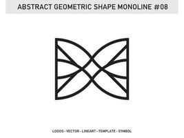 vector decorativo abstracto de diseño de azulejo de forma monolínea geométrica gratis