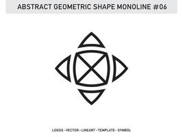 Monoline Geometric Abstract Shape Tile Design Decorative Free Pro vector