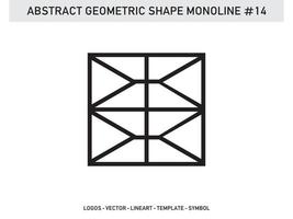 Geometric Lineart Monoline Shape Tile Design Abstract Free vector