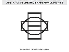 Monoline Lineart Geometric Abstract Shape Pattern Seamless Free vector