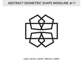 monoline lineart patrón de forma abstracta geométrica sin costura gratis vector