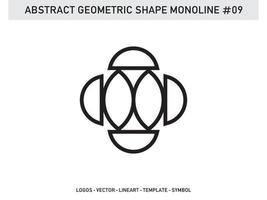 monoline forma geométrica lineart diseño abstracto azulejo gratis vector