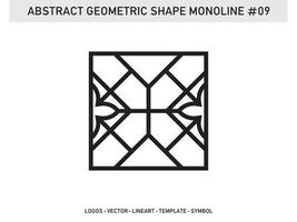 vector decorativo abstracto de diseño de azulejo de forma monolínea geométrica gratis